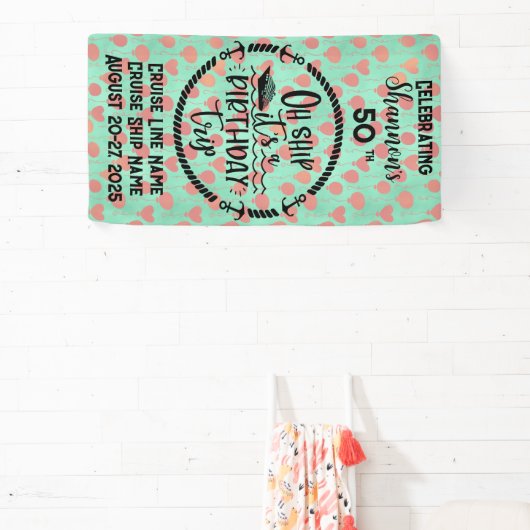 Oh schip het is een verjaardagsreis cruise deur spandoek (Insitu)