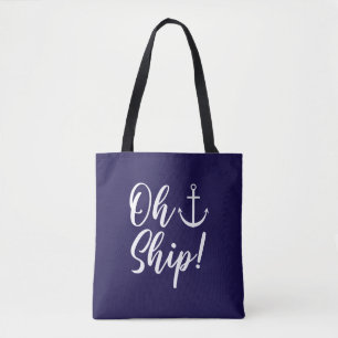 Oh schip! nautisch tote bag