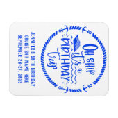 Oh schip verjaardag reis cruise deur magneet (Horizontaal)