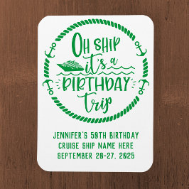 Oh schip verjaardag reis cruise deur magneet