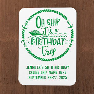 Oh schip verjaardag reis cruise deur magneet