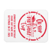 Oh schip verjaardag reis cruise deur magneet (Horizontaal)