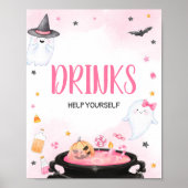 Oh Sheet Ghoul Halloween Baby shower Drinken Poster (Voorkant)