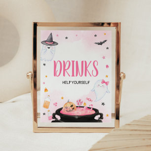 Oh Sheet Ghoul Halloween Baby shower Drinken Poster