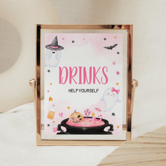 Oh Sheet Ghoul Halloween Baby shower Drinken Poster