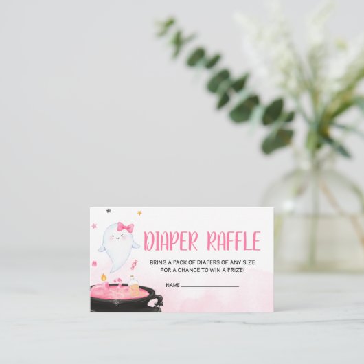 Oh Sheet Ghoul Halloween Baby shower Luier Raffle Informatiekaartje (Staand voorkant)