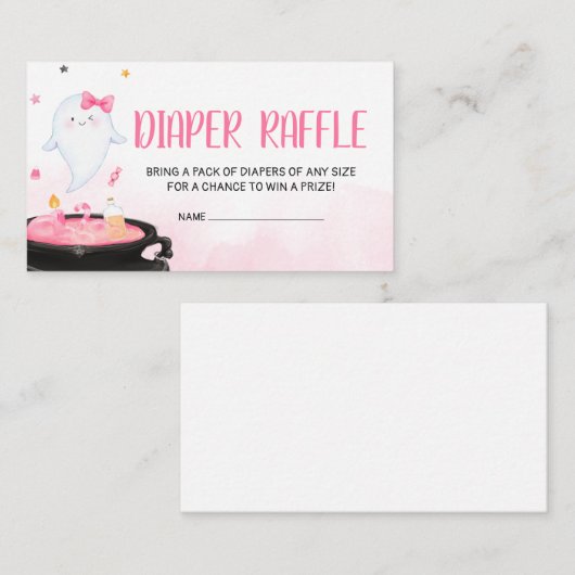 Oh Sheet Ghoul Halloween Baby shower Luier Raffle Informatiekaartje (Voorkant / Achterkant)