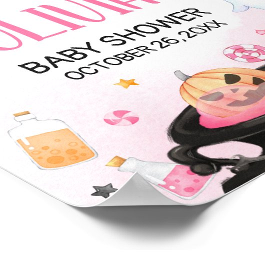 Oh Sheet Ghoul Halloween Baby shower Welkom Poster (Hoek)