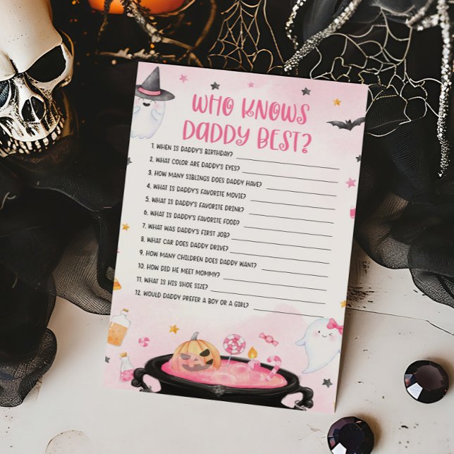 Oh Sheet Ghoul Halloween Wie kent Daddy Best Game (Pink Oh Sheet Baby Shower Who knows Daddy Best Game)