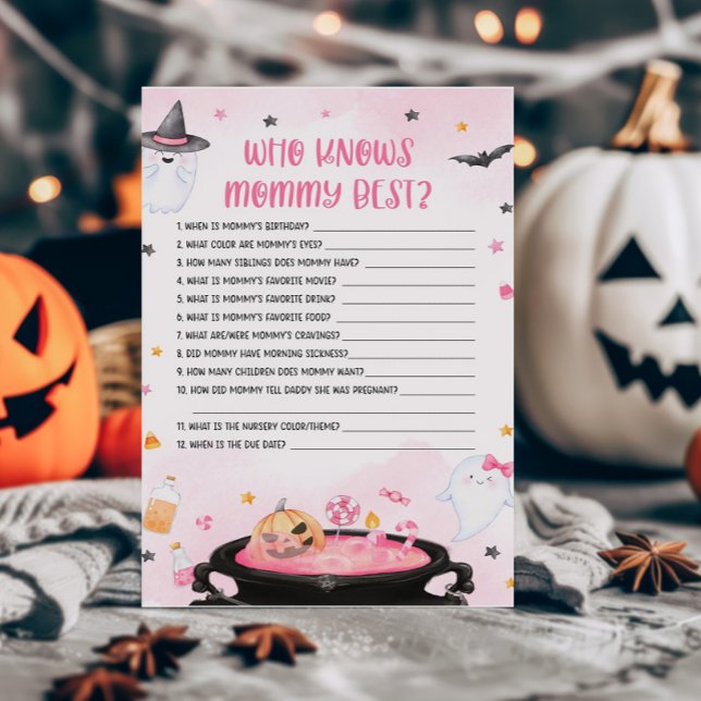 Oh Sheet Ghoul Halloween Wie weet Mama Beste Spel (Pink Oh Sheet Baby Shower Who knows Mommy Best Game)