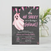 Oh Sheet Het is een Ghoul Baby shower Kaart (Staand voorkant)
