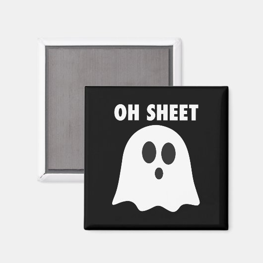 Oh Sheet - Humoristische Halloween Spin Oh Sheet M Magneet (Voorkant / Achterkant)