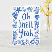 OH SHELL JA Seashell Beach Verjaardag Gefeliciteer Kaart (Gele Bloem)