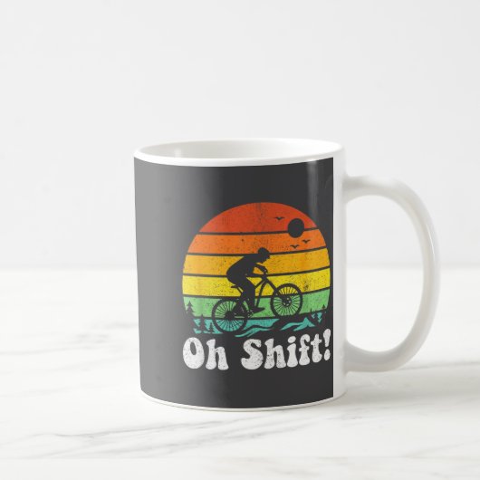 Oh Shift Funny Mountain Bike Rider Biking Retro Cy Koffiemok (Rechts)