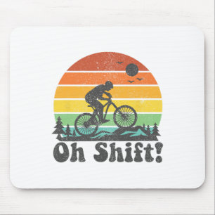 Oh Shift Grappige Mountainbike Rijder Fietser Retr Muismat