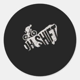 Oh Shift Mountain Biking Bicycle Bike Rider Ronde Sticker