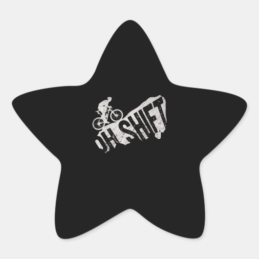 Oh Shift Mountain Biking Bike Rider Ster Sticker (Voorkant)
