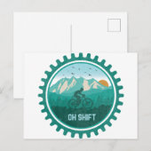 Oh Shift Retro Mountain Bike  MTB-fietsen Briefkaart (Voorkant / Achterkant)