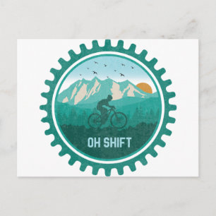 Oh Shift Retro Mountain Bike  MTB-fietsen Briefkaart