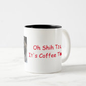 OH SHIH TZU Het is Koffietijd Tweekleurige Koffiemok (Voorkant rechts)