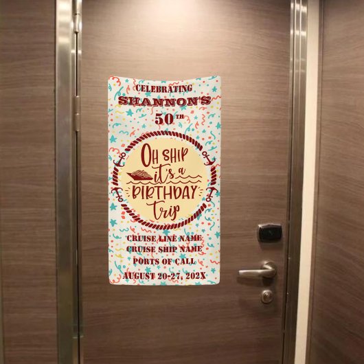 Oh Ship It's A Birthday Trip Cruise Door Spandoek
