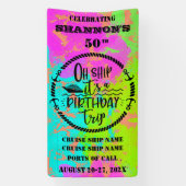 Oh Ship It's A Birthday Trip Cruise Door Spandoek (Verticaal)