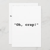 "Oh, shit!" uitnodiging (Voorkant / Achterkant)