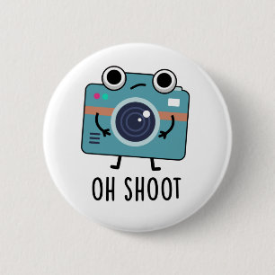 Oh Shoot Funny Photoshop Pun Ronde Button 5,7 Cm