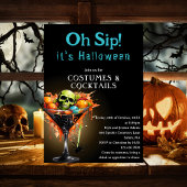 Oh Sip Funny Black Martini Halloween Kostuumfeest Kaart