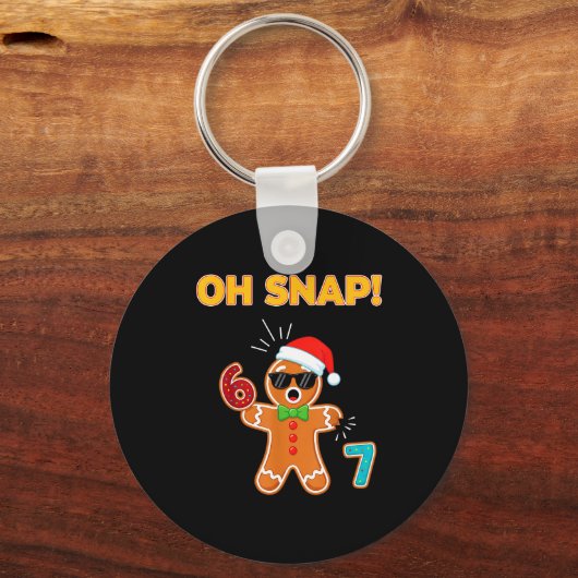 Oh Snap 67 Six Seven Meme Gingerbread Man Funny 67 Sleutelhanger (Voorkant)