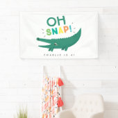 Oh Snap Alligator Crocodile Birthday party Banner (Insitu)