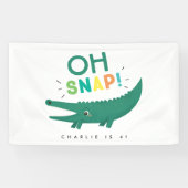 Oh Snap Alligator Crocodile Birthday party Banner (Horizontaal)