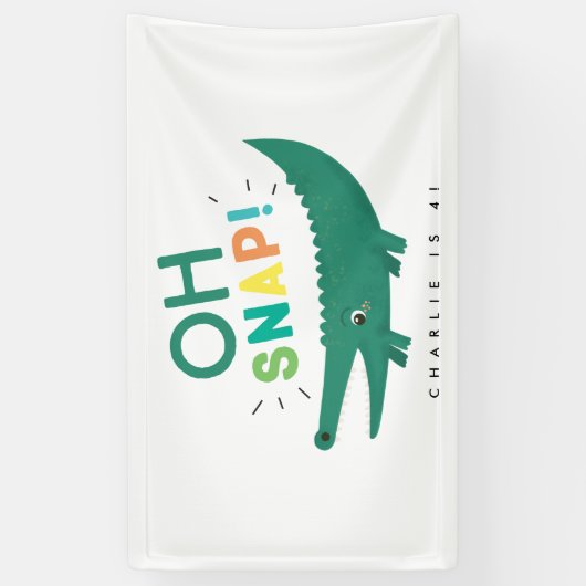 Oh Snap Alligator Crocodile Birthday party Banner (Verticaal)