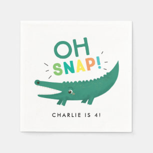 Oh Snap Alligator Crocodile Birthday party luiers Servet