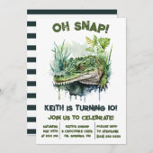 Oh Snap! Alligator, Crocodile verjaardagsfeestje Kaart (Voorkant / Achterkant)
