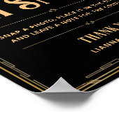 Oh Snap  Art Deco 20s Zwart Goud Huwelijk Poster (Hoek)