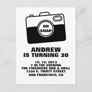 OH SNAP Birthday Invitation. Kaart