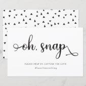 "Oh Snap" Black White hashtag Weddenschap (Voorkant / Achterkant)
