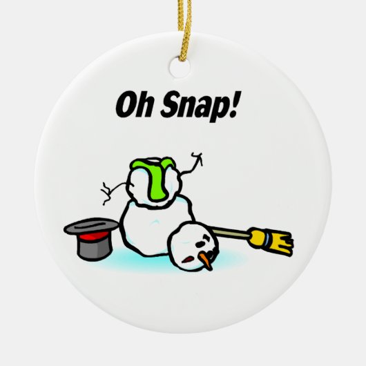 Oh Snap Broken Snowman Keramisch Ornament (Voorkant)