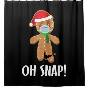 Oh snap cadeau voor kerstmanmaskers douchegordijn