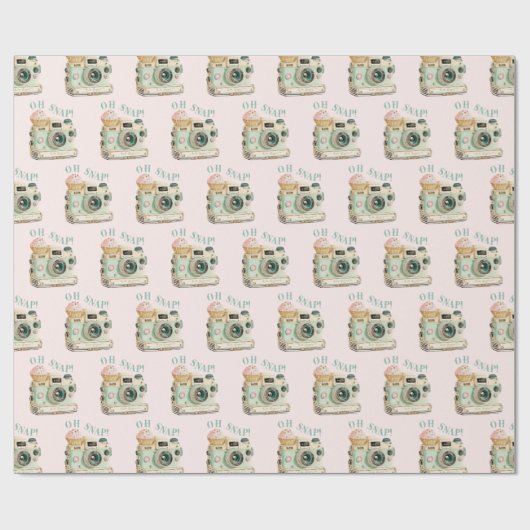 Oh Snap | Camera Birthday Cadeaupapier (Vlak)