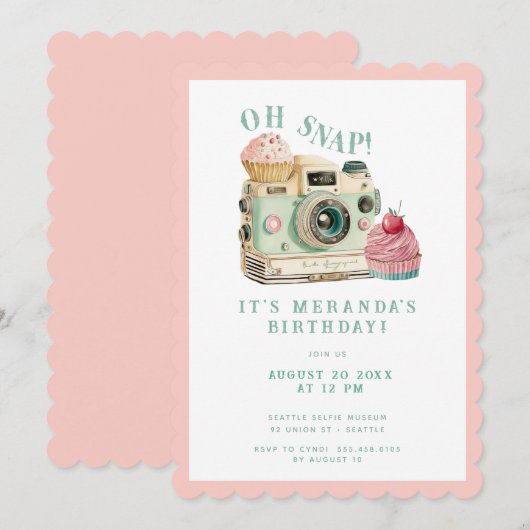 Oh Snap | Camera Birthday Kaart (Voorkant / Achterkant)