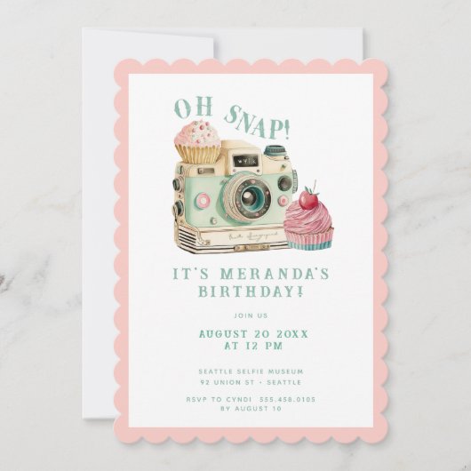 Oh Snap | Camera Birthday Kaart (Voorkant)
