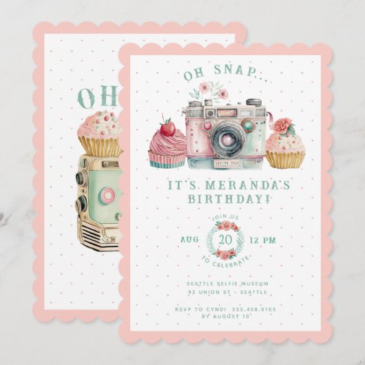 Oh Snap | Camera Birthday Kaart (Voorkant / Achterkant)