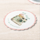 Oh Snap | Camera Birthday Kartonnen Onderzetters (Gekanteld)