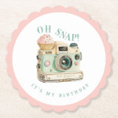 Oh Snap | Camera Birthday Kartonnen Onderzetters (Voorkant)