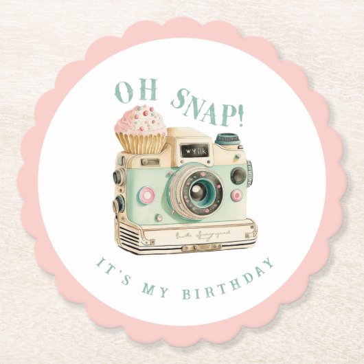 Oh Snap | Camera Birthday Kartonnen Onderzetters (Voorkant)
