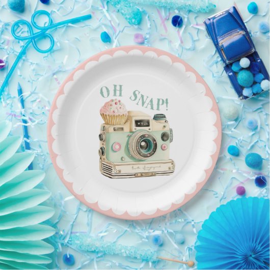 Oh Snap | Camera Birthday Papieren Bordje (Feest)