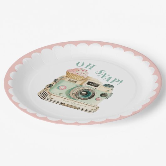 Oh Snap | Camera Birthday Papieren Bordje (Gekanteld)