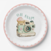 Oh Snap | Camera Birthday Papieren Bordje (Voorkant)
